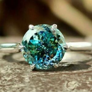 3.1 carat Portuguese cut certified Mossanite & wedding band